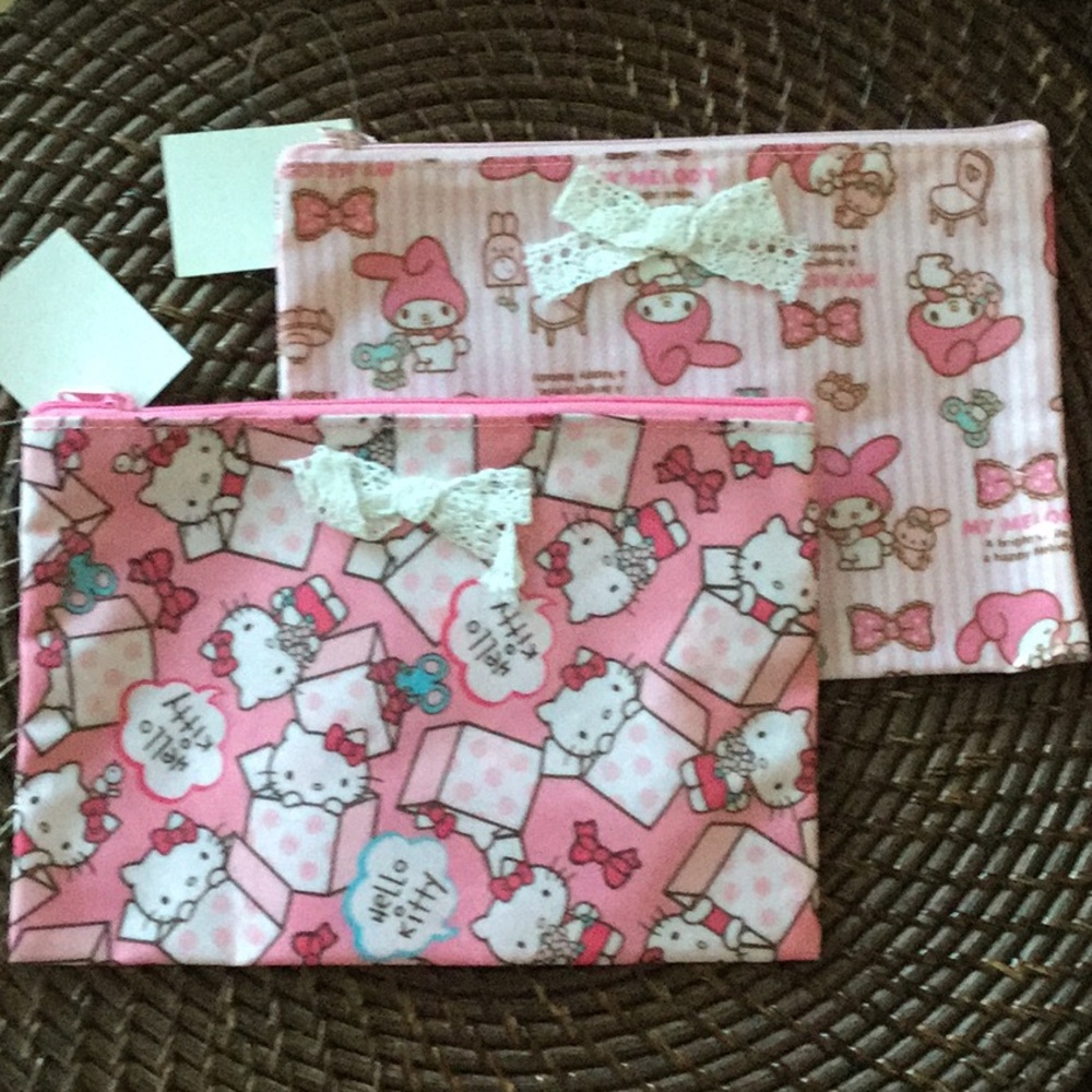 2Hello kitty and My Melody pouches, pack of 2 - Picture 1 of 4